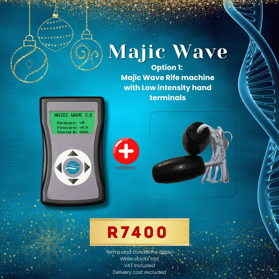 Majic Wave Rife Machine with low intensity hand terminals